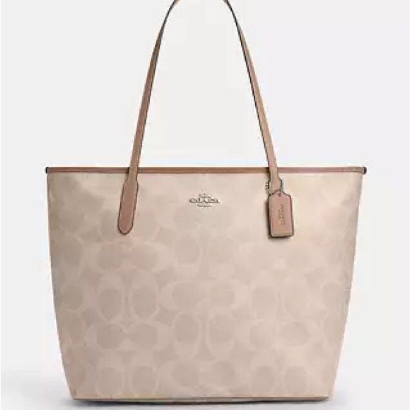 Coach Handbags - Coach Light Tan Signature Tote & Wallet